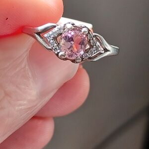 NEW Geniune Pink Toutmaline Sterling Silver Ring